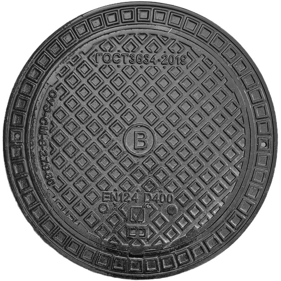 Люк тяжелый магистральный плавающий тип ТМ(D400)В-2.7-60  с шарниром и замком и резиновым уплотнителем 